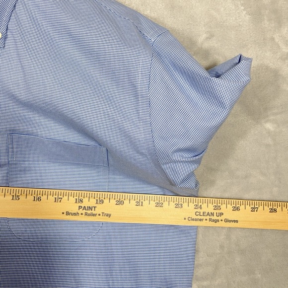 Peter Millar Mens L Nanoluxe Blue White Long Sleeve‎ Button Up Shirt Golf Preppy - Picture 3 of 8